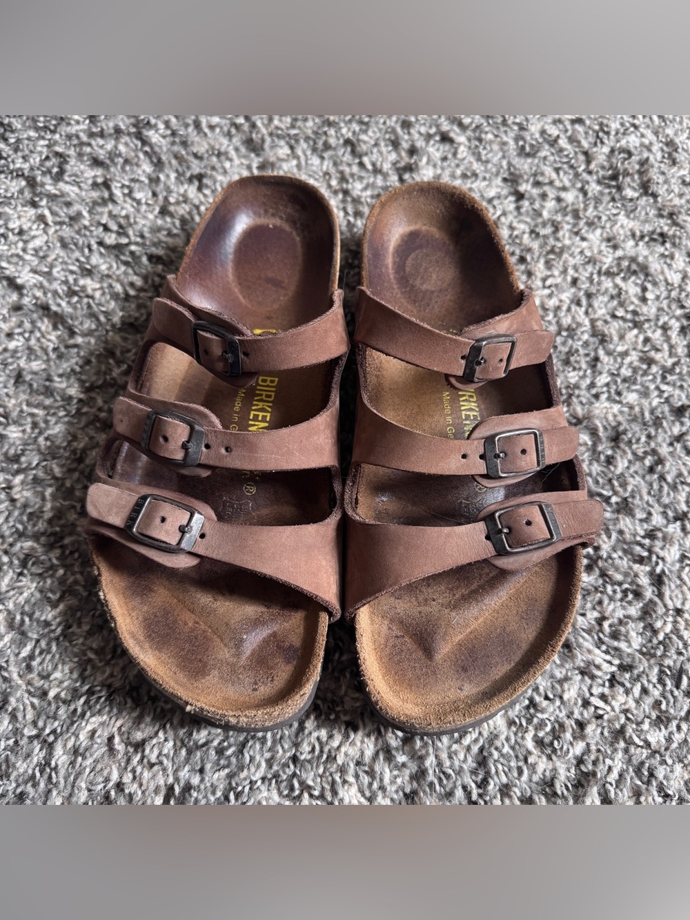 Birkenstock Florida Leather Buckle Sandals Size 39